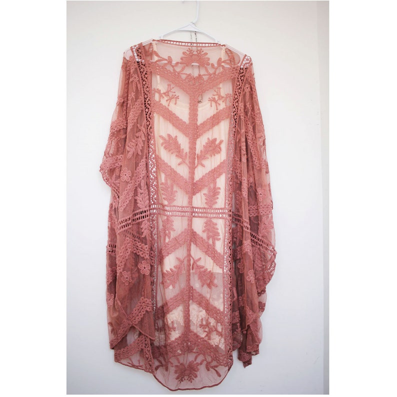 Sage Lace Leaf Kimono for Bridal Shower Bridesmaid Gifts image 8