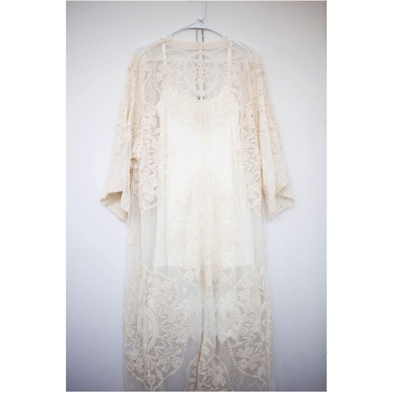 Navy Blue Lace Kimono Etsy