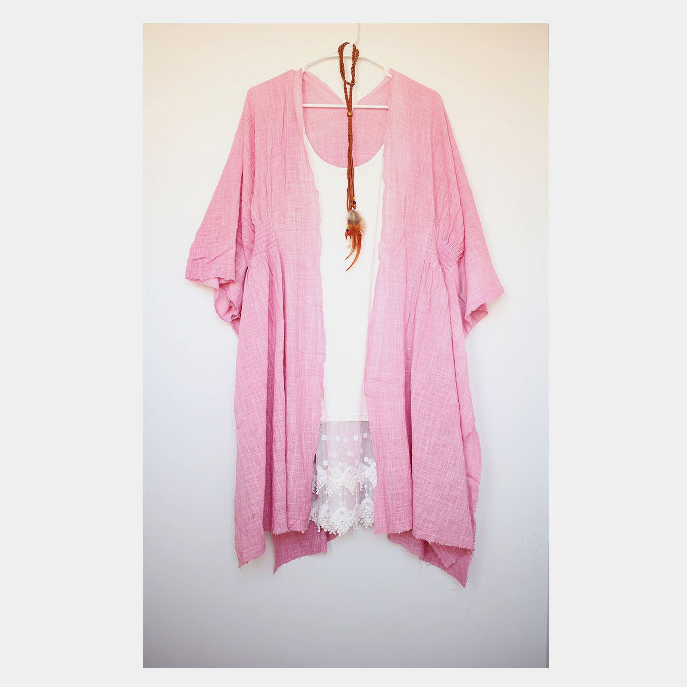 Light pink kimono cardigan sale