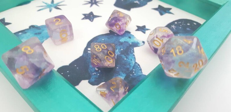 Iridescent Dice Set Electric Storm
