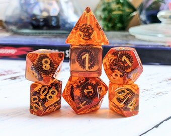 Steampunk Gears Dice Set