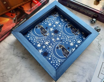 Celestial Cats Dice Tray, Personalised Dnd Dice Tray, Gaming Dice Tray, TTRPG Dice Tray,