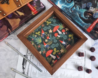 Woodland Gnomes Dice Tray, Personalised Dnd Dice Tray, Gaming Dice Tray, TTRPG Dice Tray,