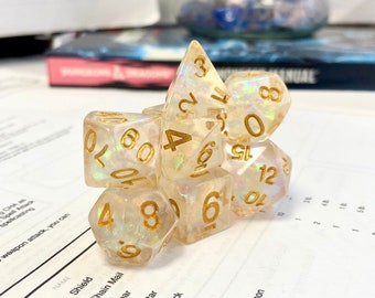 Aasimars Dream Soul Dice Set, Dungeons and Dragons Dice (7), DND, TTRPG, Polyhedral Dice
