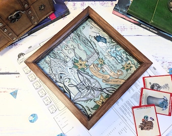 Fantasy Elven City Dice Tray, Personalised Dnd Dice Tray, Gaming Dice Tray, TTRPG Dice Tray,