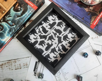 Black Cat Witch Dice Tray, Personalised Dnd Dice Tray, Gaming Dice Tray, TTRPG Dice Tray,