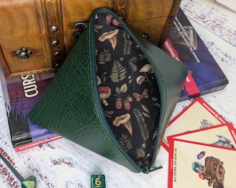 Handmade Woodland Mushrooms Dice Bag for Dungeons and Dragons Dice Sets, Tokens, RPG