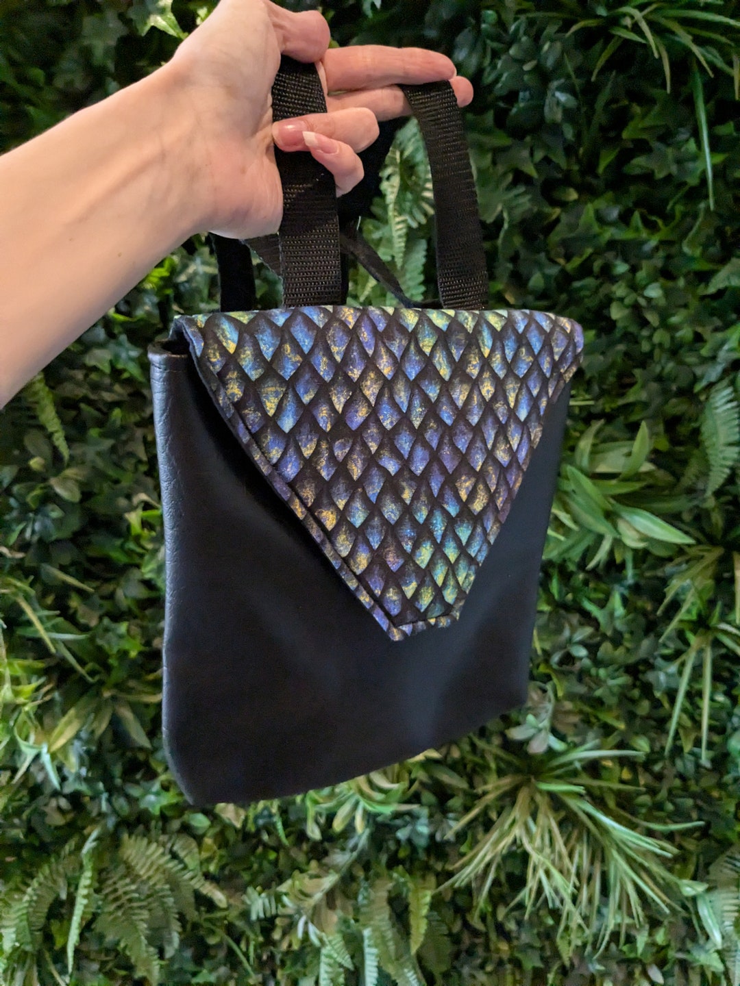 Dragon Scale Faux Leather Backpack, Personalised Backpack, TTRPG Bag ...