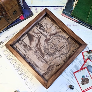 Fantasy World Dice Tray, Personalised Dnd Dice Tray, Gaming Dice Tray, TTRPG Dice Tray,