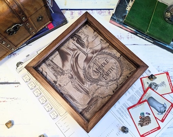 Fantasy World Dice Tray, Personalised Dnd Dice Tray, Gaming Dice Tray, TTRPG Dice Tray,