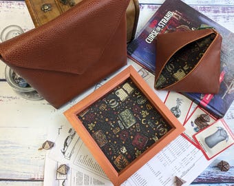 Ready to Ship - Autumnal Witch Dice Tray Bundle, Rolling Tray, Personalised Tray, Tabletop Gamer, Roll Play Games, Dungeons and Dragons, DND