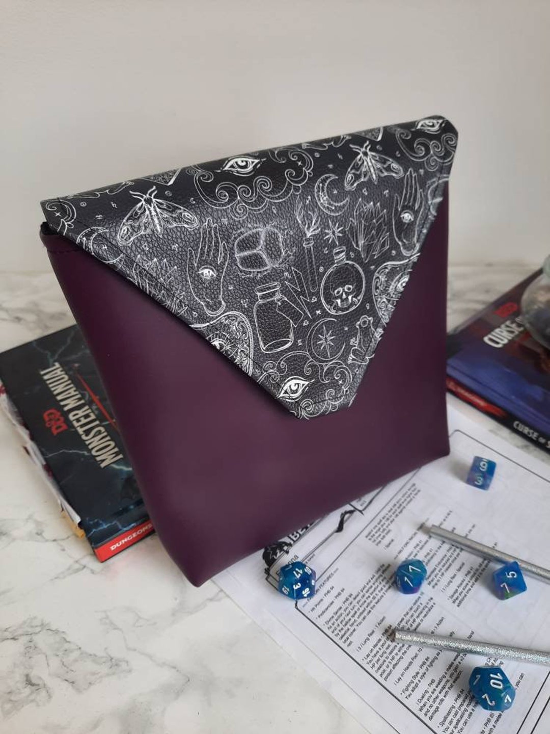 Black and White Occult Aubergine Pouch - Etsy
