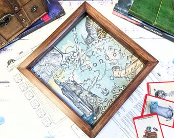 Fantasy Quest Dice Tray, Personalised Dnd Dice Tray, Gaming Dice Tray, TTRPG Dice Tray,