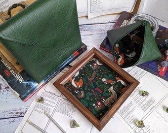 READY TO SHIP - Woodland Creatures Dice Tray Bundle for Roleplay Games, Warhammer, Dungeons and Dragons, DnD, Tabletop accessories