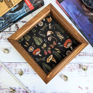 Woodland Mushrooms Dice Tray, Personalised Dnd Dice Tray, Gaming Dice Tray, TTRPG Dice Tray,