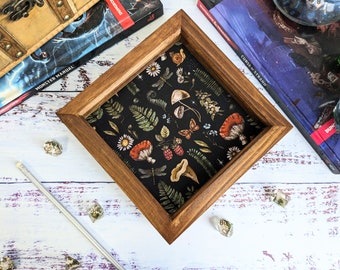 Autumnal Mushrooms Dice Tray, Rolling Tray, Personalised Tray, Tabletop Gamer, Roll Play Games, Dungeons and Dragons, DND, Dice Tray Gift