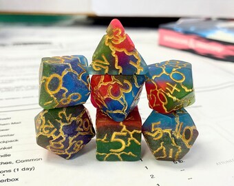 Wizards Shattered Soul Dice Set, Dungeons and Dragons Dice (7), DND, TTRPG, Polyhedral Dice