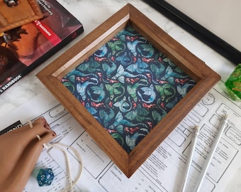Dark Teal Mini Dragons Dice Tray
