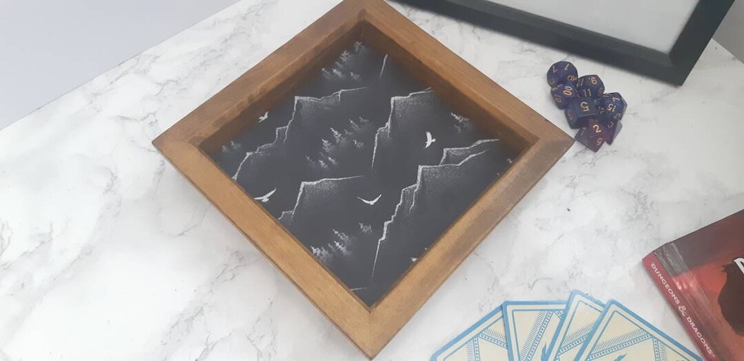 Mountains Dice Tray, Rolling Tray, Personalised Tray, Tabletop Gamer ...