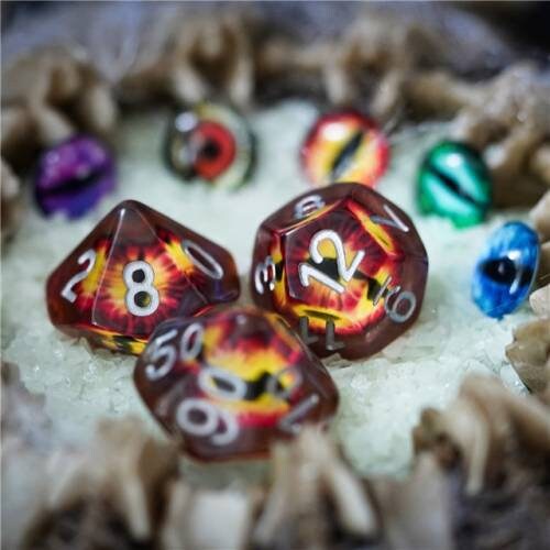 Eye of Sauron Inspired Dice Set