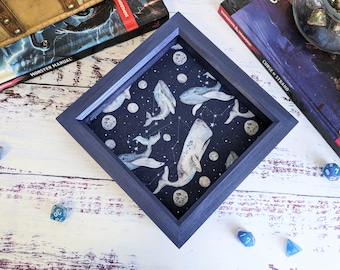 Celestial Whales Dice Tray, Personalised Dnd Dice Tray, Gaming Dice Tray, TTRPG Dice Tray,