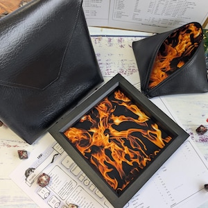 Ready to Ship - Fireball Dice Tray, Rolling Tray, Personalised Tray, Tabletop Gamer, Roll Play Games, Dungeons and Dragons, DND gift