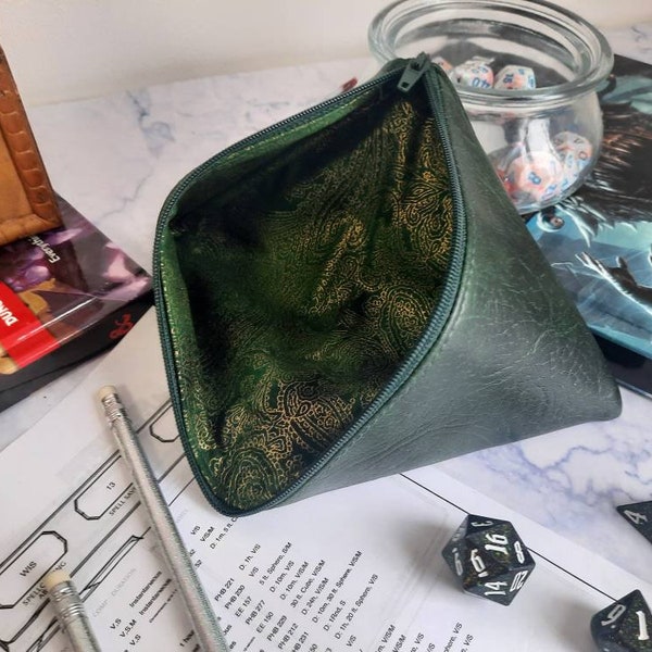 Handmade Elvish Whispers Dice Bag for Dungeons and Dragons Dice Sets, Tokens, RPG, TTRPG, DND, Bag of Holding