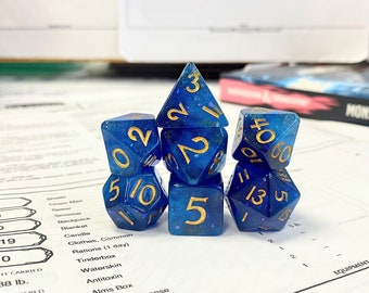 Aasimars Soul Dice Set, Dungeons and Dragons Dice (7), DND, TTRPG, Polyhedral Dice