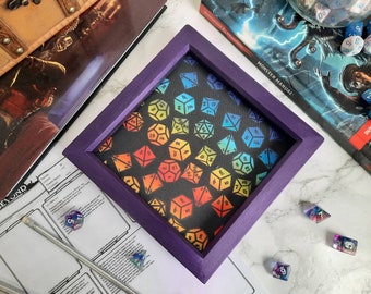 Rainbow Dice Tray, Personalised Dnd Dice Tray, Gaming Dice Tray, TTRPG Dice Tray,
