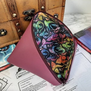 Handmade Rainbow Dragons Dice Bag for Dungeons and Dragons Dice Sets, Tokens, RPG, TTRPG, DND, Bag of Holding