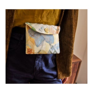 Gold Blue Sheen Handmade Belt Bag, Bum Bag, Fanny Pack, Money Belt, Travel Belt, Hip Bag, Waist Bag, Backpacking, Festival wear