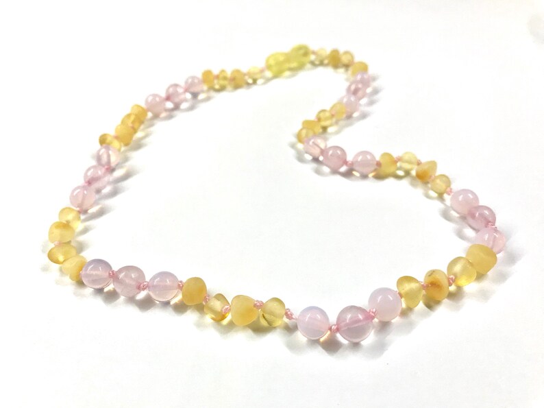 pink teething necklace