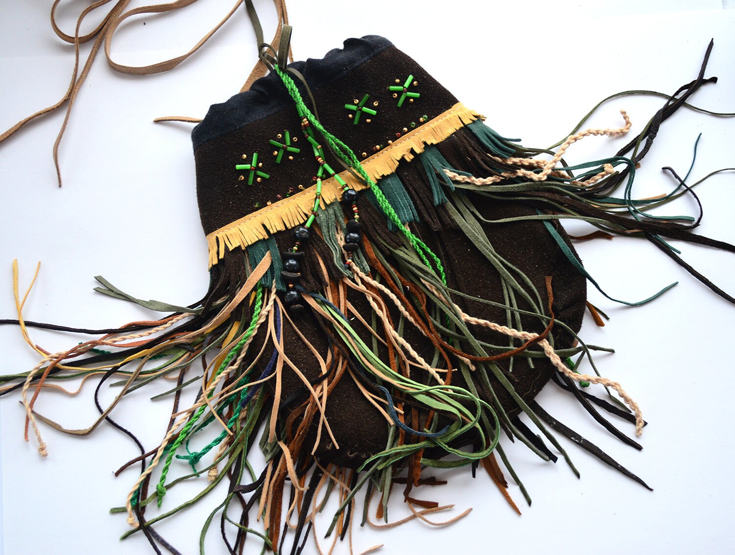 Leather Medicine Bag. Small fringe purse western series. Etsy