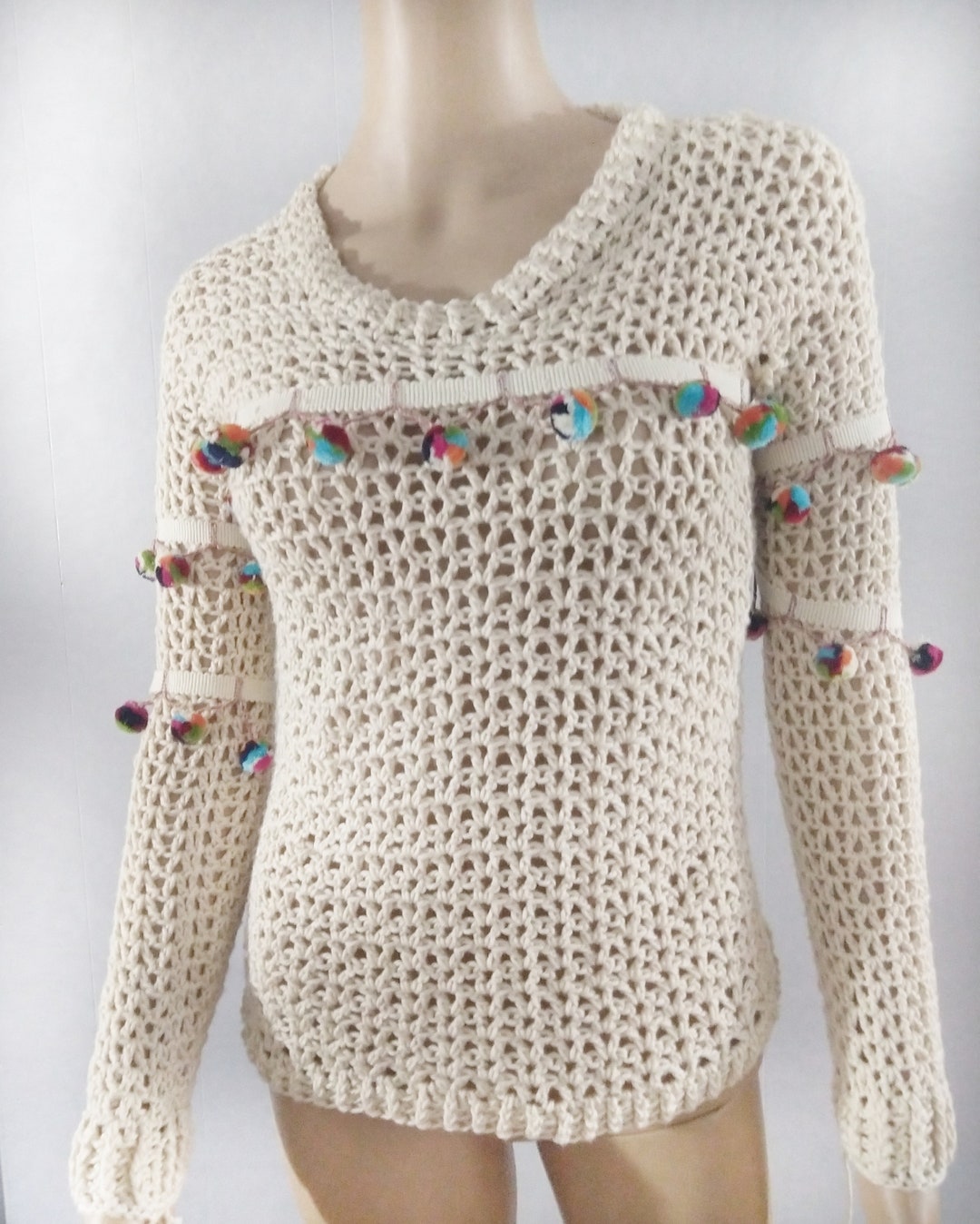 Crochet Sweater Pattern, Quick & Easy Shell design with 9 mm crochet hook -  PDF Download