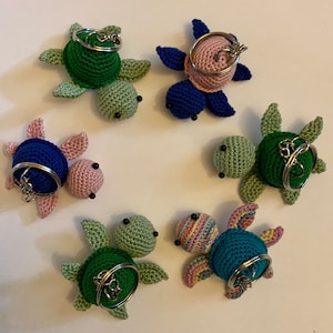 Schildkröte Muster, gehäkelter Schlüsselbund, Schildkröte Muster, Schildkröte Taschenanhänger Muster