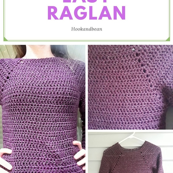 Raglan Sweater Crochet Pattern, Pullover Sweater, Raglan Style, Crochet Sweater Pattern,Top down sweater, Fall Sweater, Pullover,Corduroy