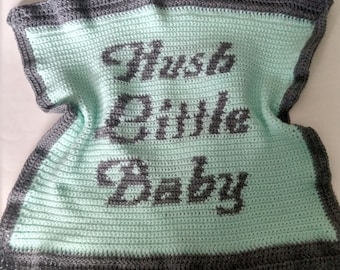 Hush Little Baby Crochet Blanket Pattern, Nursery Decor (PDF Pattern)
