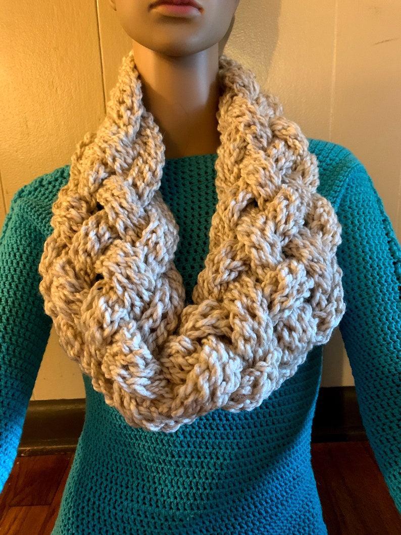 Braided Chunky Crochet Cowl Pattern, Infinity Scarf (PDF Pattern) - Etsy