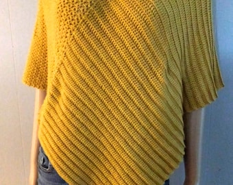 Crochet Poncho Pattern, Easy Wrap, XS-2X (Digital Download)