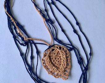 Crochet Pineapple Necklace Pattern, Thread Art (PDF Pattern)