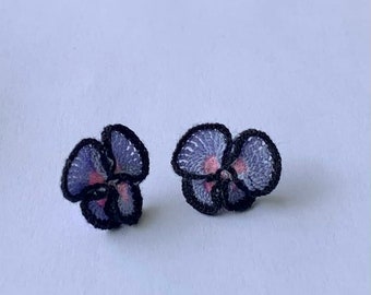 Micro Crochet Flower Earrings PATTERN (PDF)