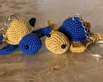 Crochet Turtle Keychain, Custom Color Bag Charm