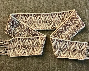 Mosaic Crochet Scarf Pattern, Reversible Overlay, Primrose Design (PDF Pattern)