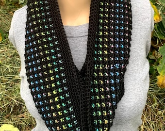 Stained Glass Mosaic Crochet Infinity Scarf Pattern (PDF Pattern)