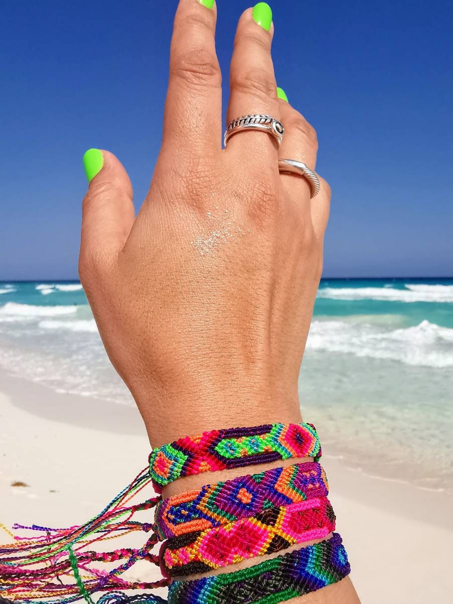 Friendship Bracelet Hand Woven String Surfer Bracelet Etsy UK