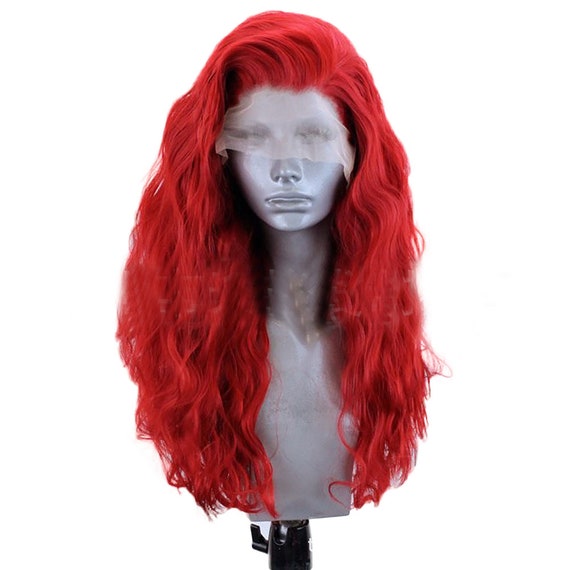 Bright Red Wigs Little Curly Hair Lace Front Wig Lace Wig Etsy