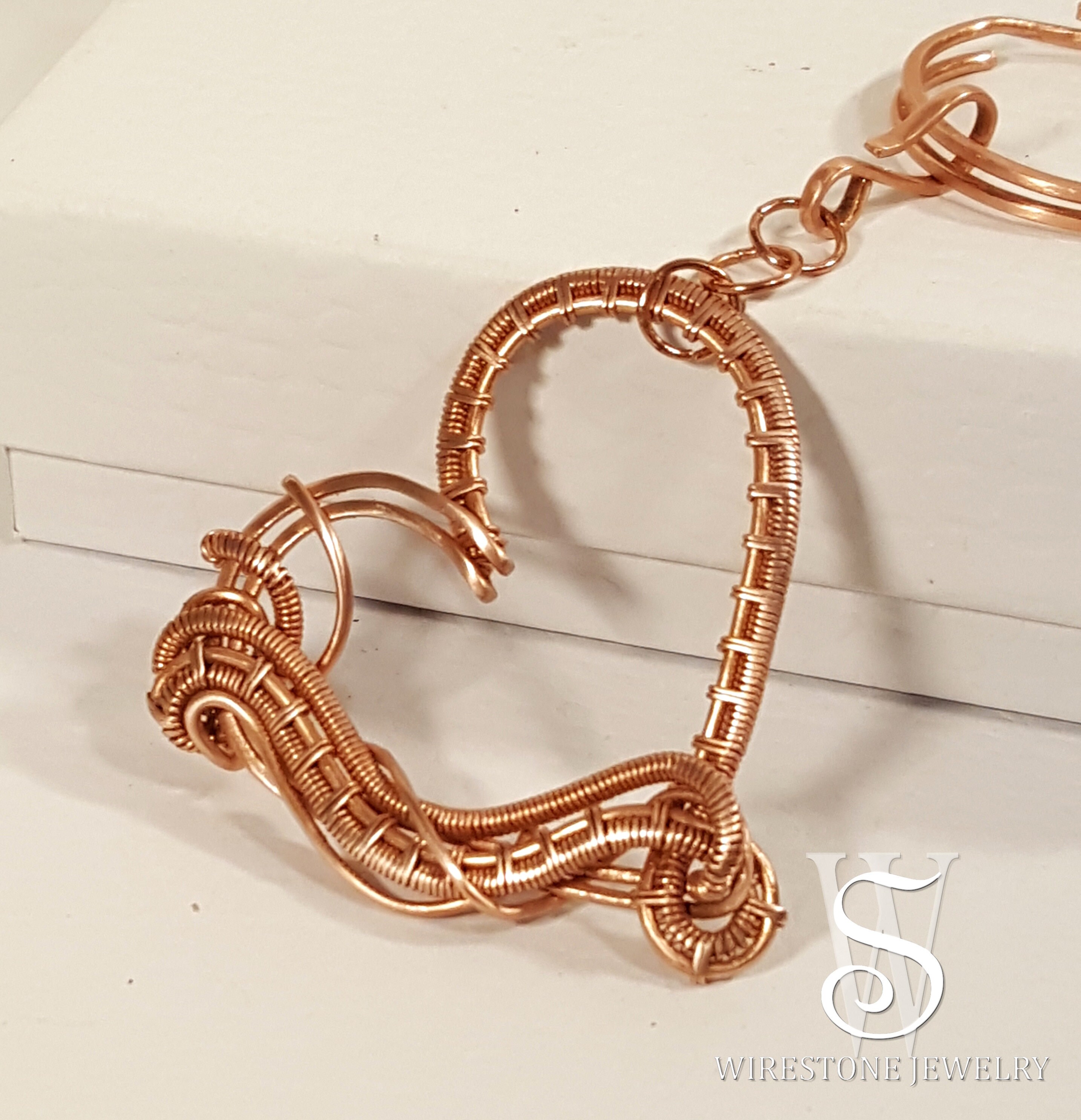 Copper Heart Key ChainWire Wrapped Key RingWire Weaving Etsy