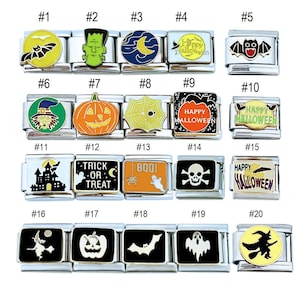 U-PICK Halloween 9mm Italian Charm For Bracelet Ghost Pumpkin Scarecrow Bat Jack-o-lantern Haunted House Monster Trick Or Treat