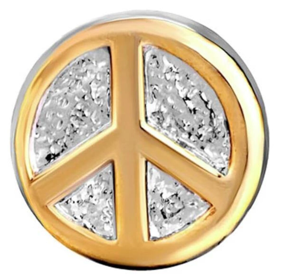 European Bead 22k Gold Trim Accent Peace Sign - Etsy