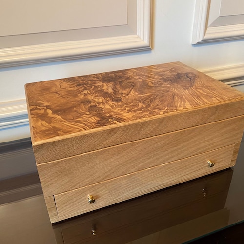 Handmade Watch Box 10 Compartments Olive Ash Burr With Etsy